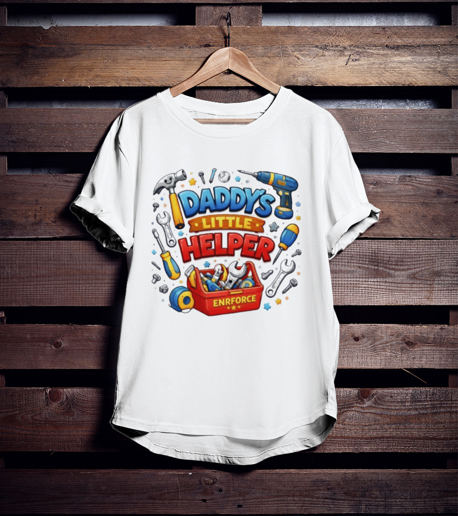 Daddy's Little Helper Enrforce Toolbox Tools And Stars T-Shirt