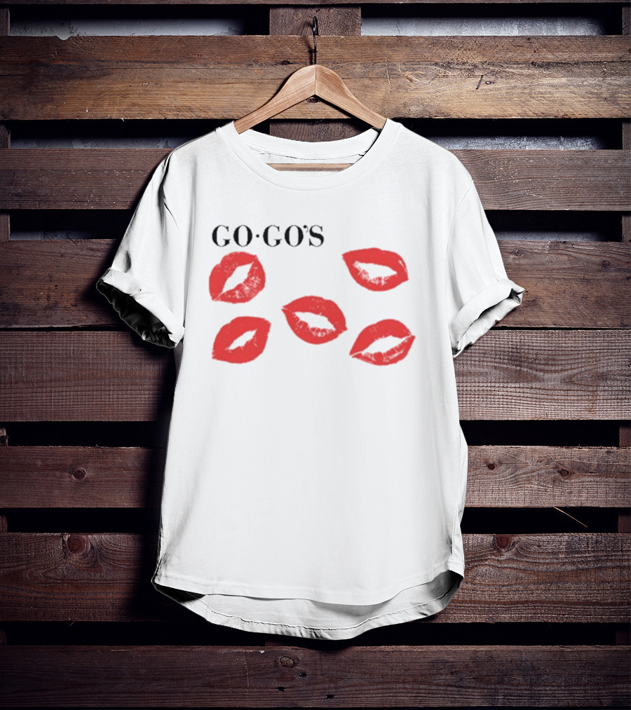 GO GO'S Red Lips White T-Shirt