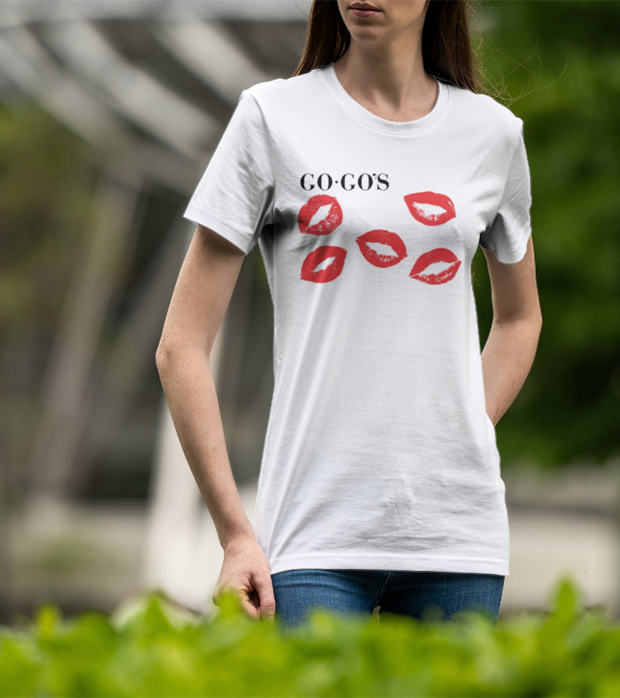 GO GO'S Red Lips White T-Shirt