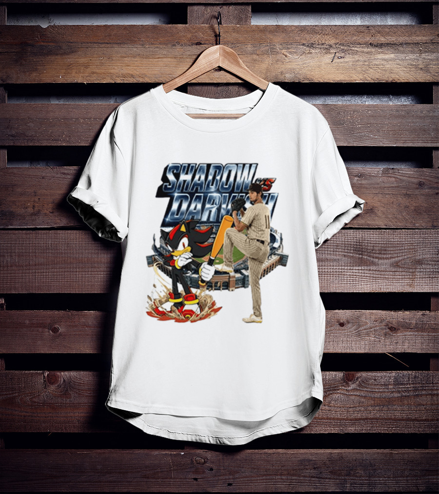 Shadow Vs Darvish Baseball Showdown With MLB Stadium And Hedgehog T-Shirt