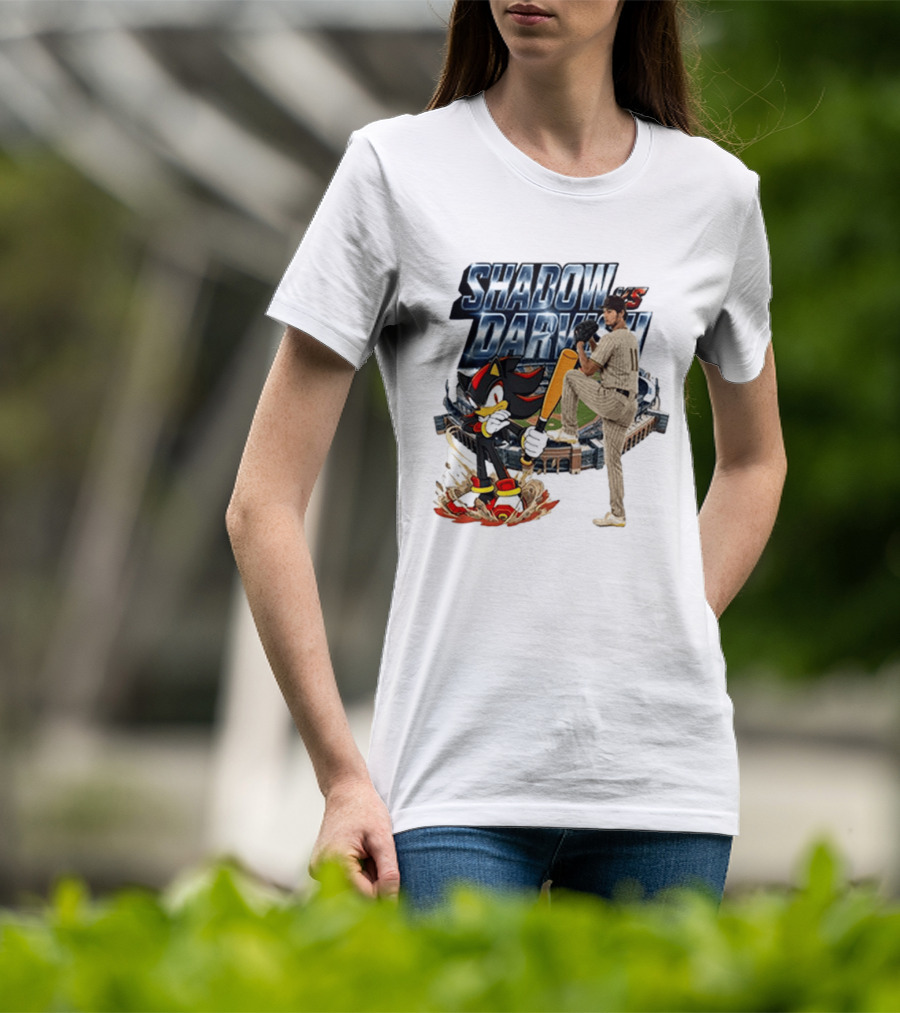 Shadow Vs Darvish Baseball Showdown With MLB Stadium And Hedgehog T-Shirt
