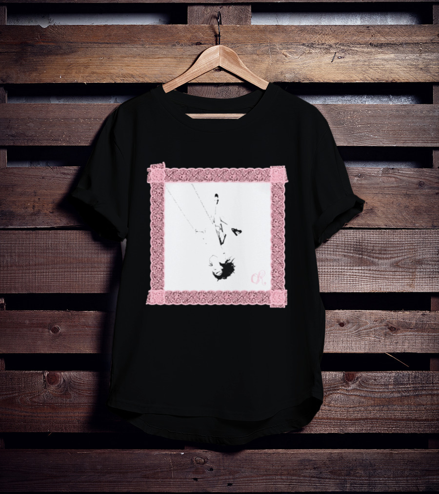 OR Pastel Pink Lace Border Swing T-Shirt