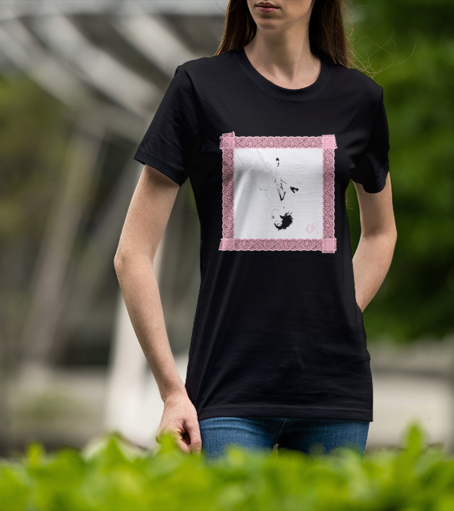 OR Pastel Pink Lace Border Swing T-Shirt