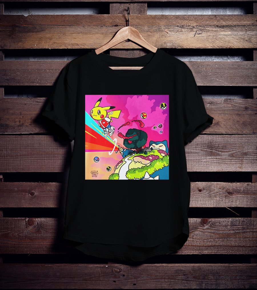 Pikachu Graduation Inspired By Album Cover Elements Pokemon Crossover Scene T-Shirt