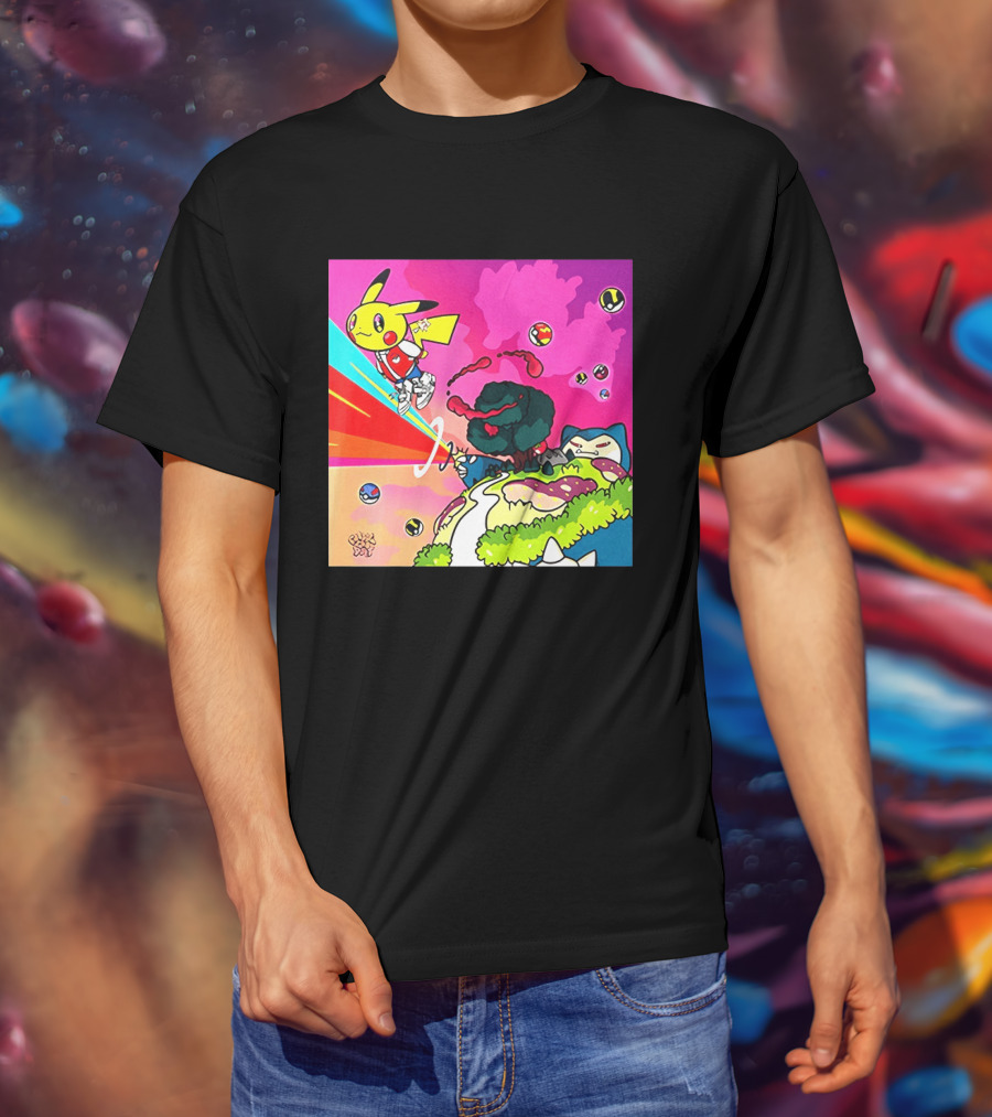 Pikachu Graduation Inspired By Album Cover Elements Pokemon Crossover Scene T-Shirt