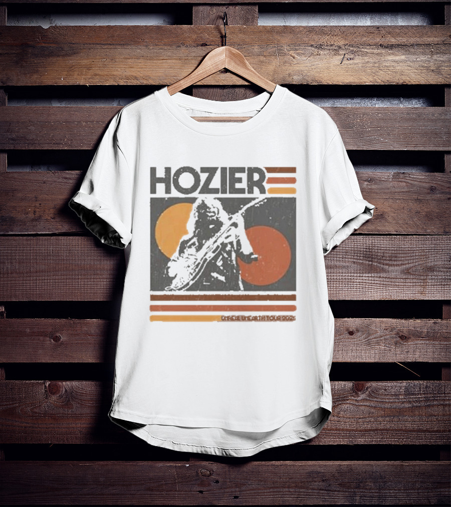 Hozier Unreal Unearth 2025 Tour Vintage Circles Guitar T-Shirt