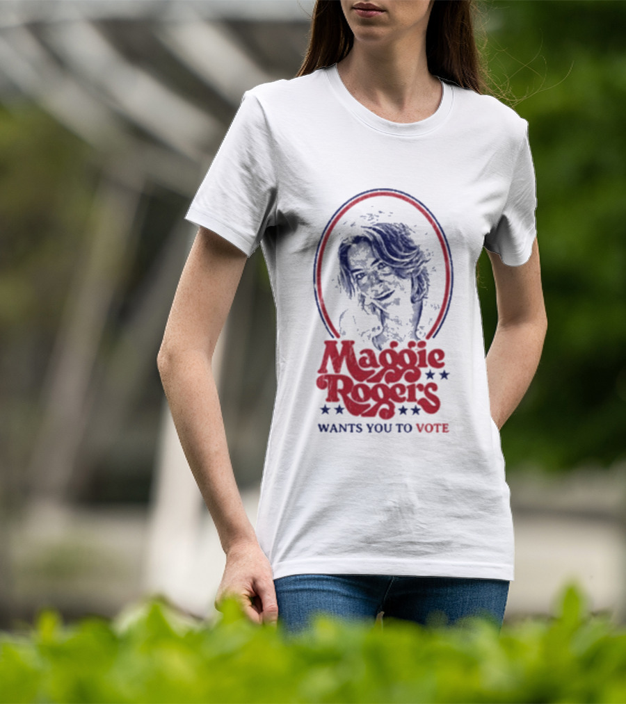 Maggie Rogers Wants You To Vote Portrait Stars T-Shirt