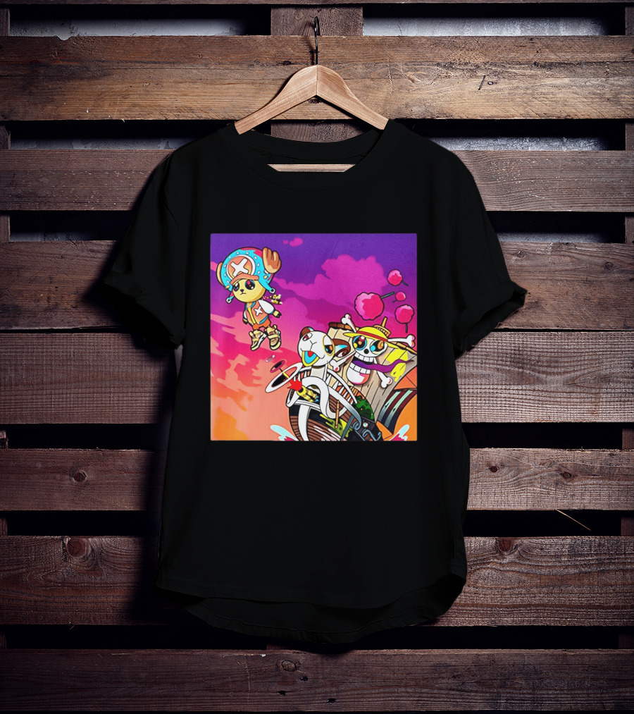 Tony Tony Chopper One Piece Anime Meets Kanye Graduation Style Fusion T-Shirt