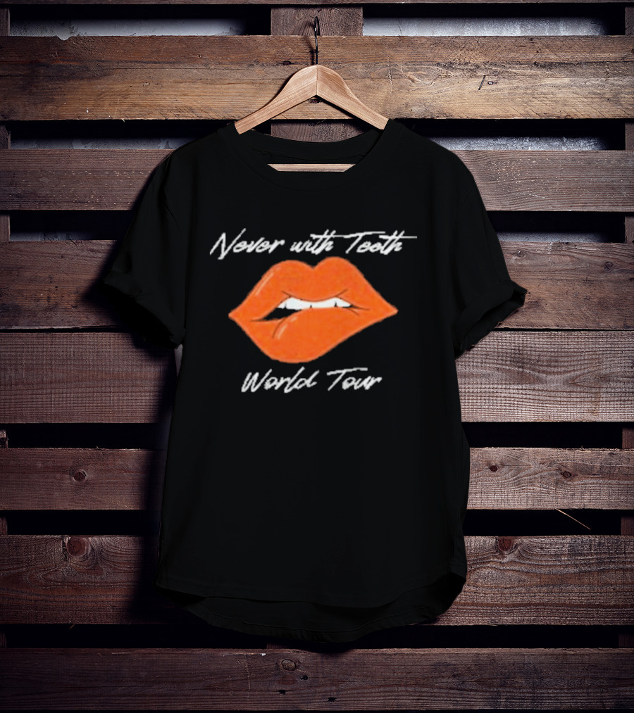 Never With Teeth World Tour Orange Lips T-Shirt