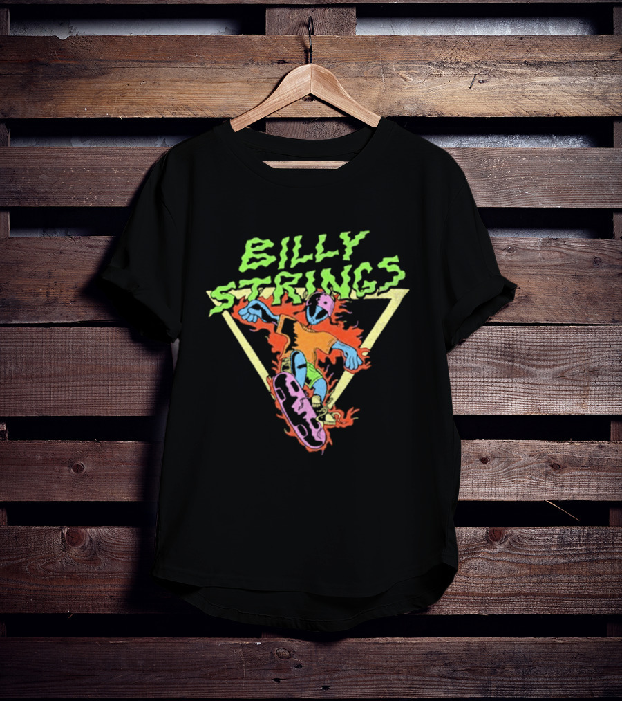 Billy Strings Alien Skateboard Triangle Flame T-Shirt