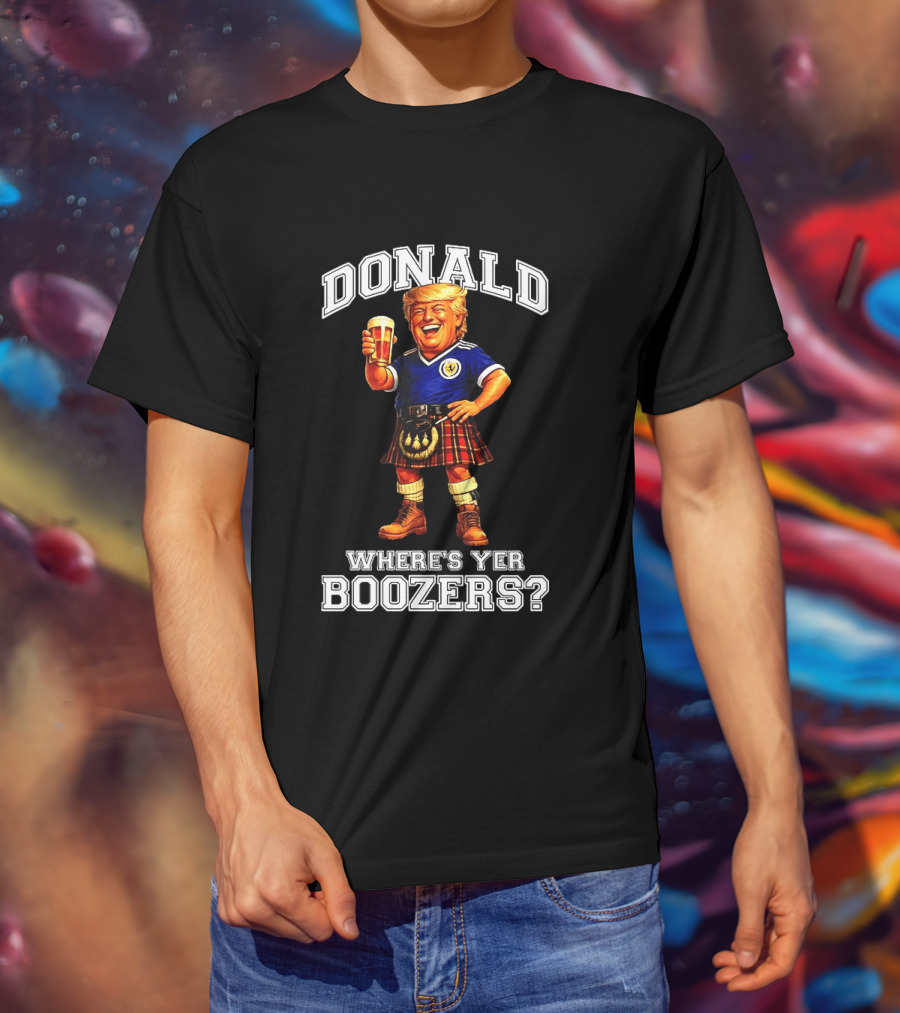 Donald Where's Yer Boozers Scotland Football 2026 World Cup T-Shirt