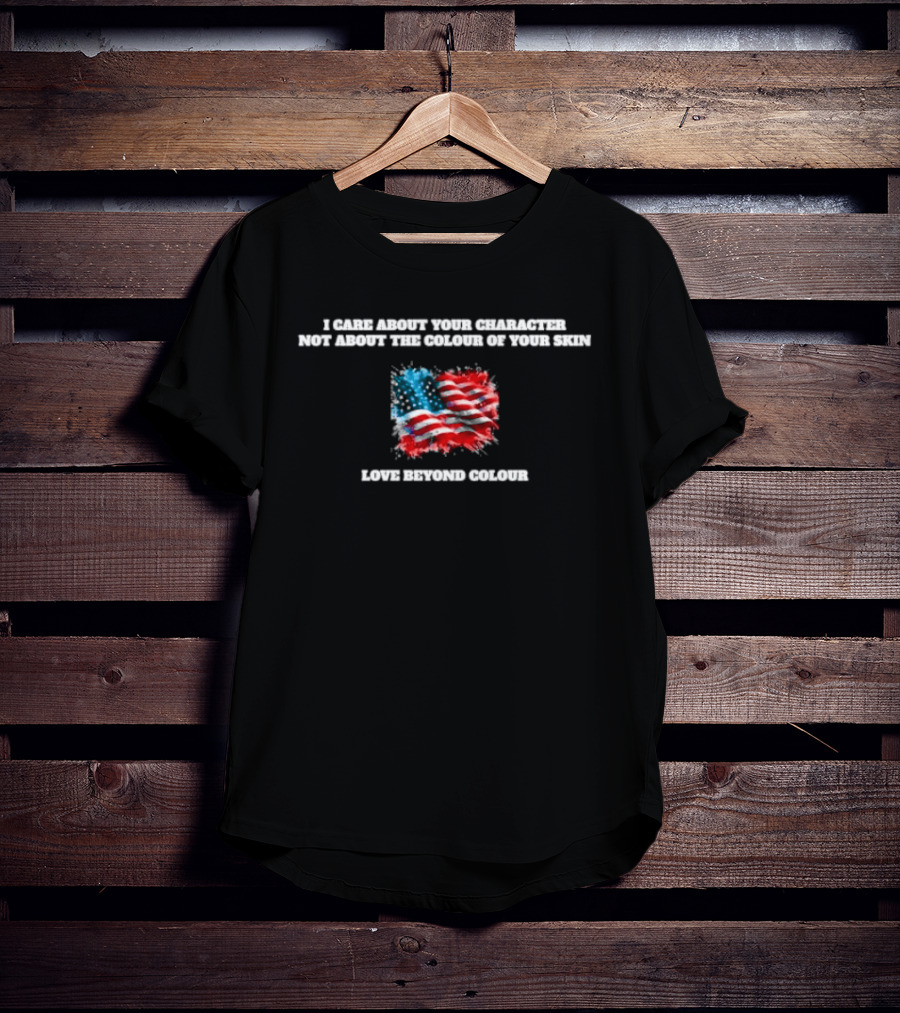 I Care About Your Character American Flag Colors Unity T-Shirt