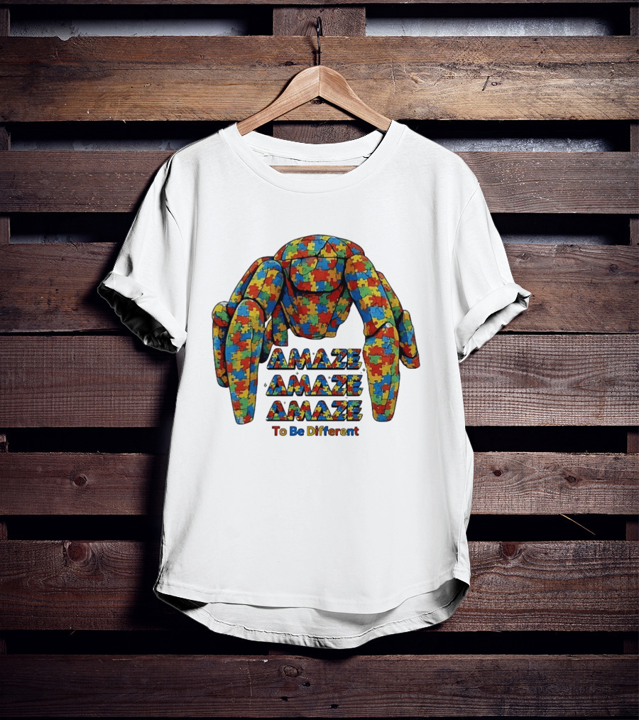 Amaze Amaze Amaze Puzzle Piece Spider To Be Different T-Shirt