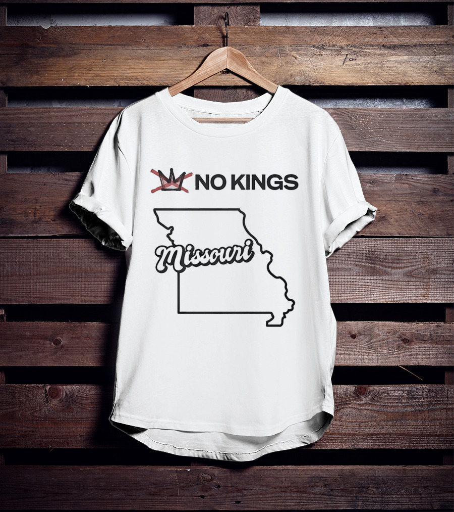 No Kings Missouri Crown State Map T-Shirt
