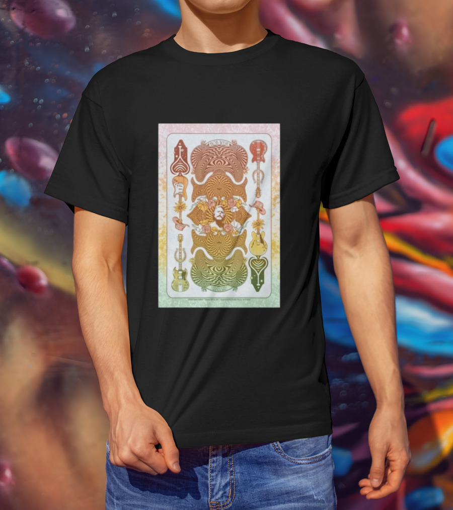 Bob Weir Psychedelic Guitars Memorial Roses And Hats T-Shirt