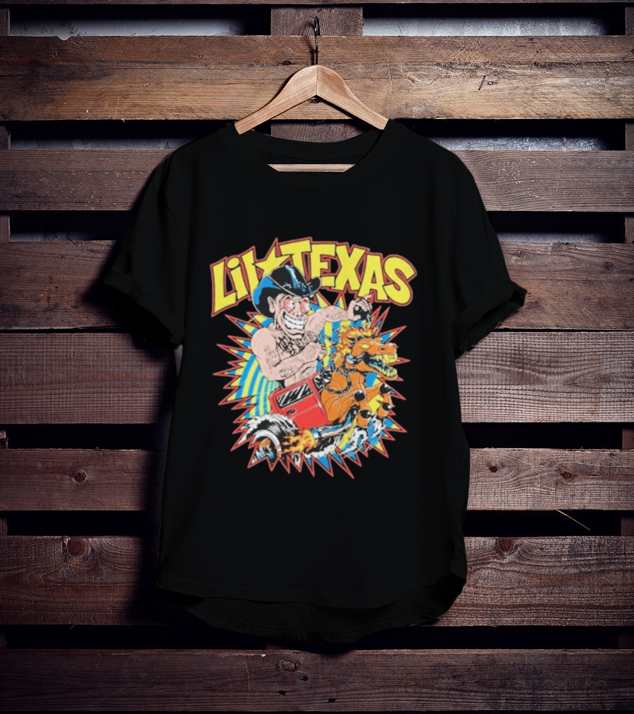 Lil Texas Cartoon Cowboy Racing Dinosaur Kt8 Need For Speed T-Shirt
