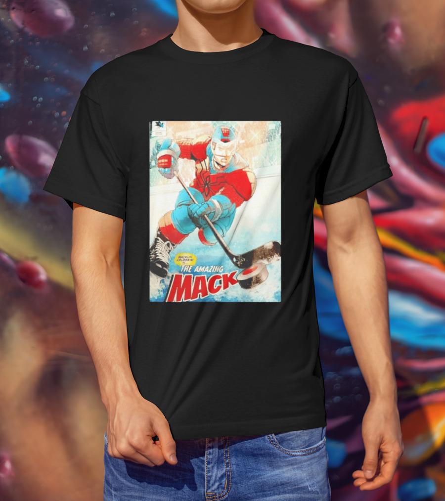 Macklin Celebrini The Amazing Mack San Jose Sharks Hockey Comic T-Shirt