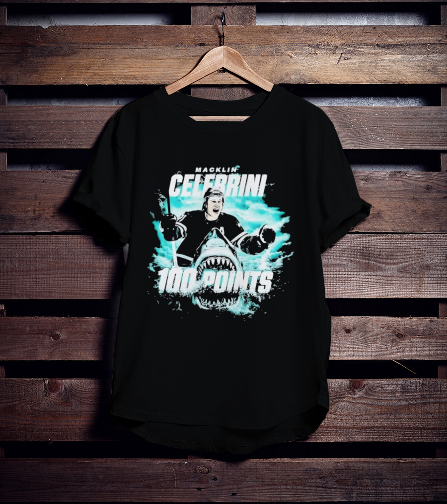 Macklin Celebrini San Jose Sharks 100 Points T-Shirt