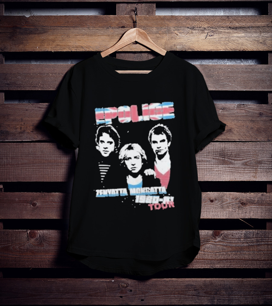 The Police Zenyatta Mondatta 1980 Tour Red White Blue Band Members T-Shirt