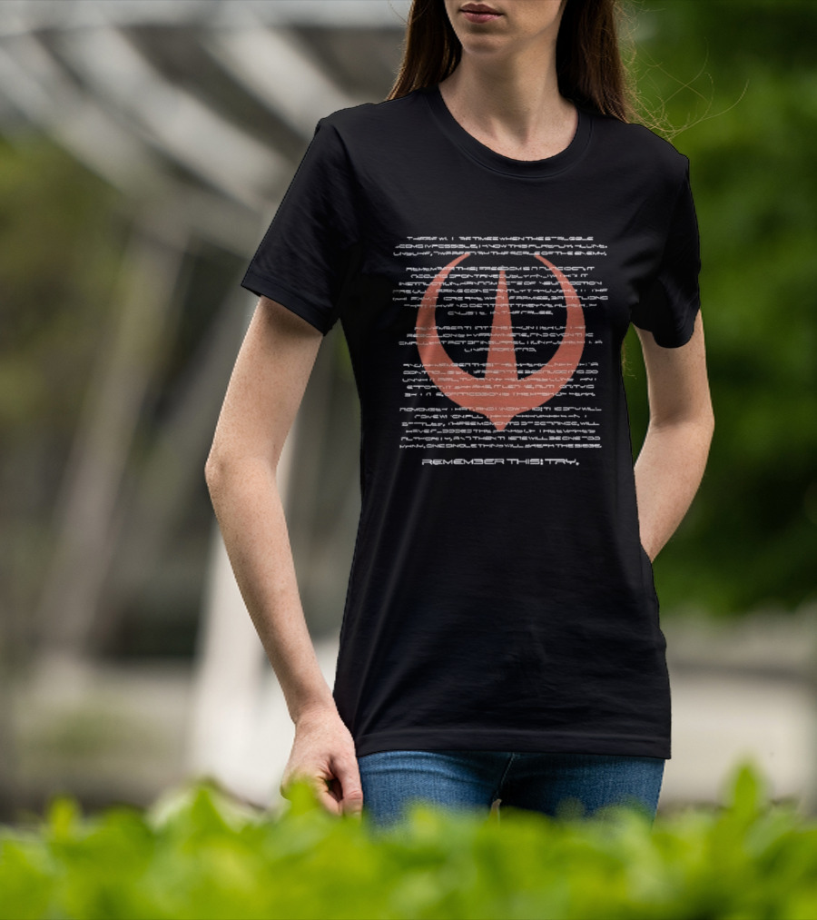 Andor Star Wars Nemik Manifesto Remember This Try Rebellion T-Shirt