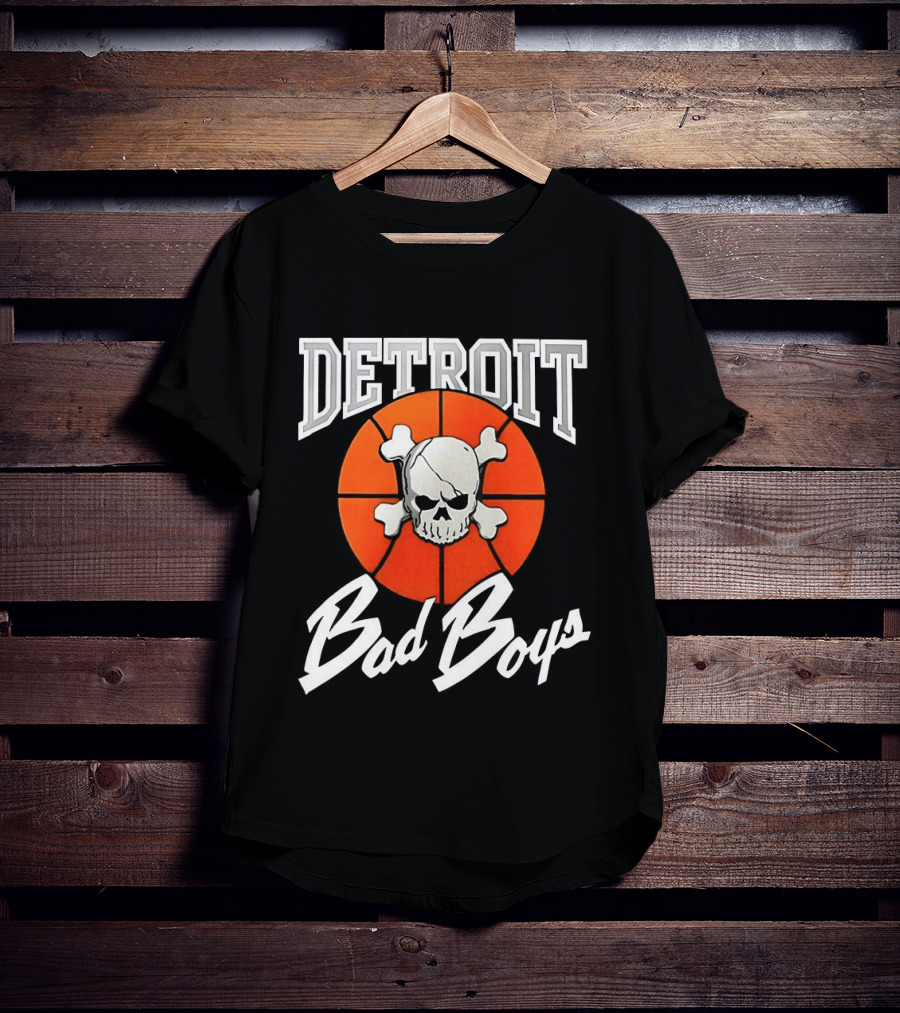 Detroit Bad Boys Skull Basketball T-Shirt