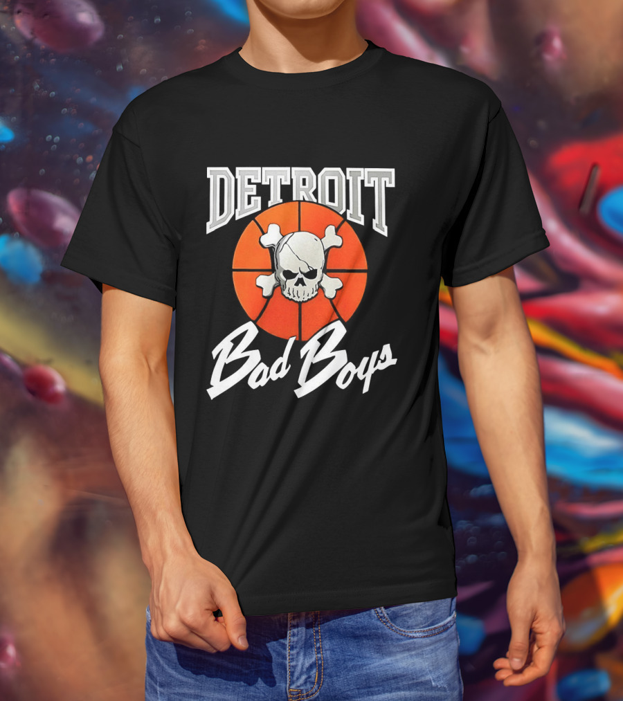 Detroit Bad Boys Skull Basketball T-Shirt