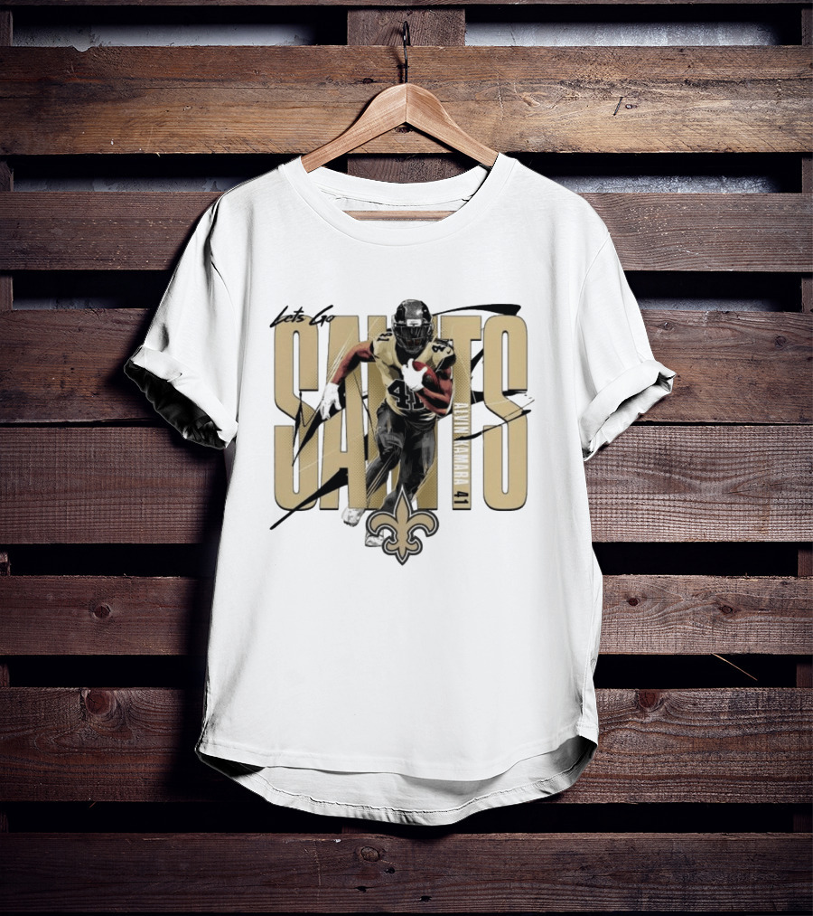 Let's Go Saints Alvin Kamara 41 New Orleans Fleur De Lis T-Shirt
