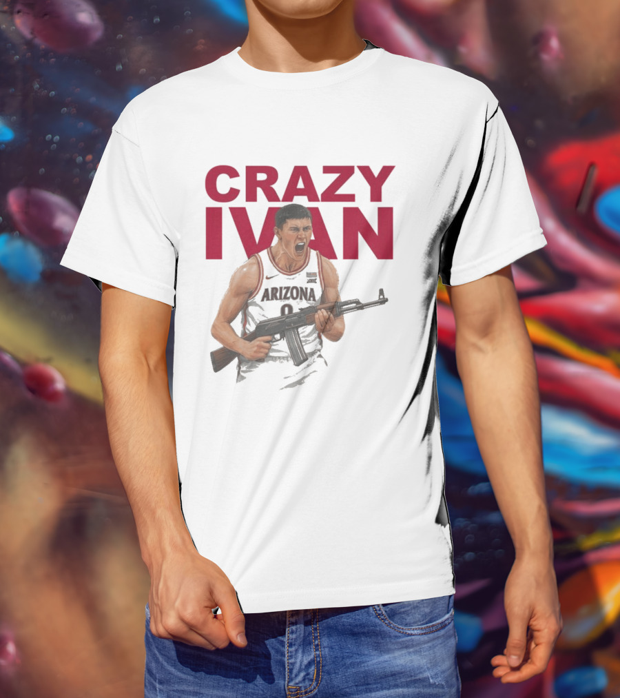 Crazy Ivan Arizona Basketball Player Holding Rifle T-Shirt