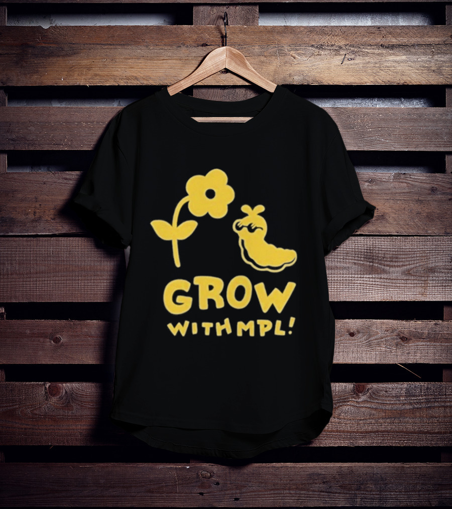 Grow With MPL Flower And Bird Yellow T-Shirt
