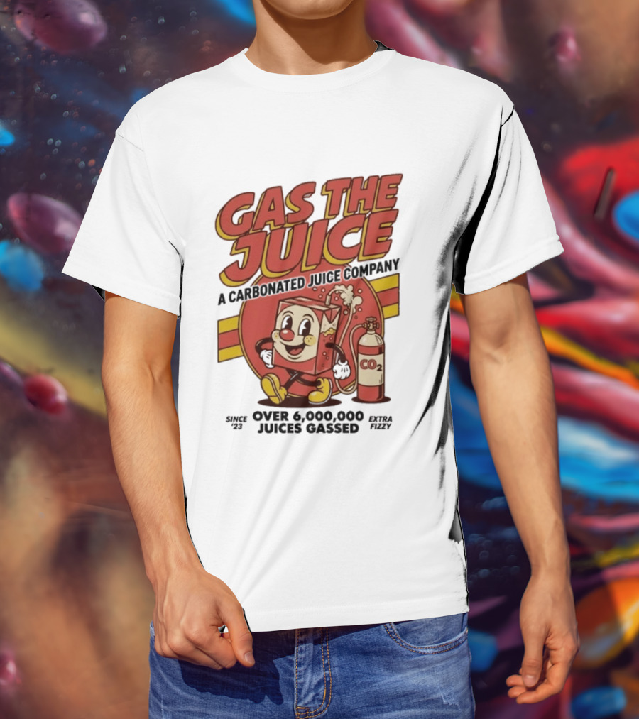 Gas The Juice A Carbonated Juice Company CO2 Juices Gassed Since 75 Retro Fizzy T-Shirt