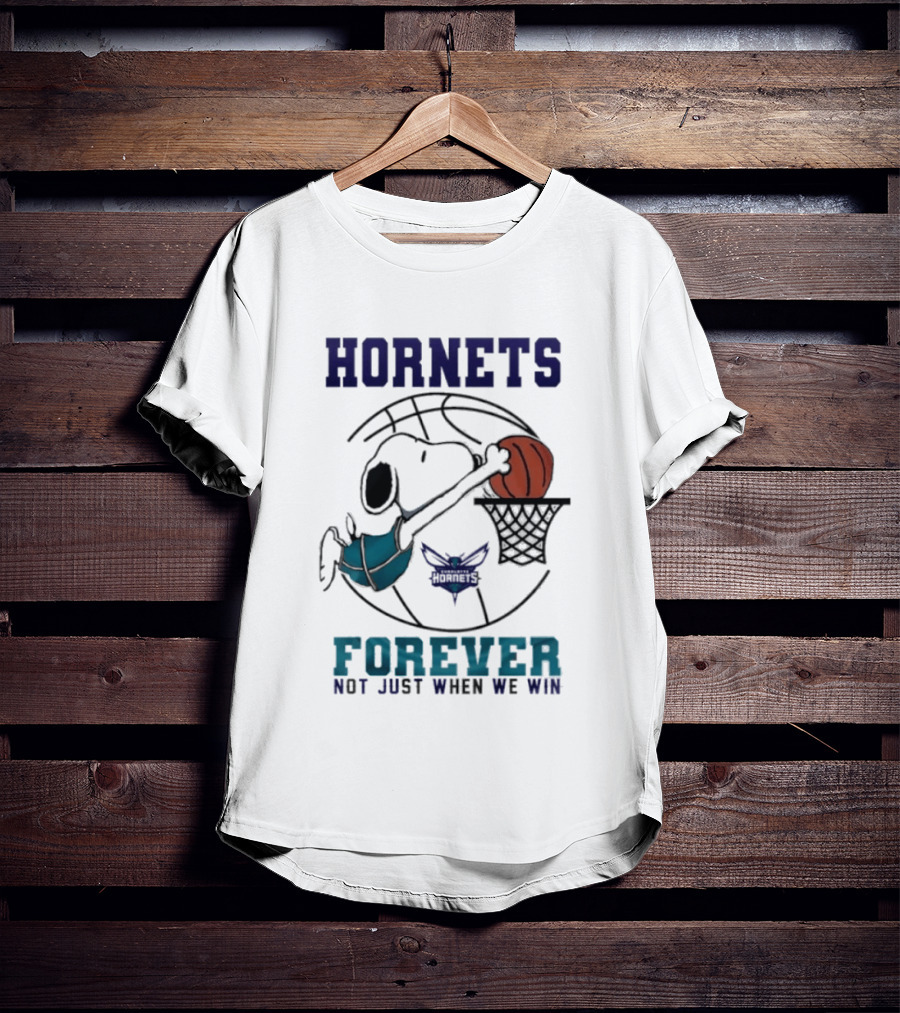 Hornets Snoopy Dunking Basketball Forever Not Just When We Win T-Shirt