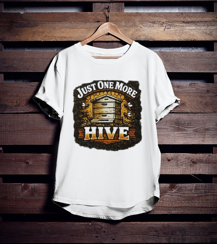 Just One More Hive Beekeeping Bees Honeycomb Apiary T-Shirt