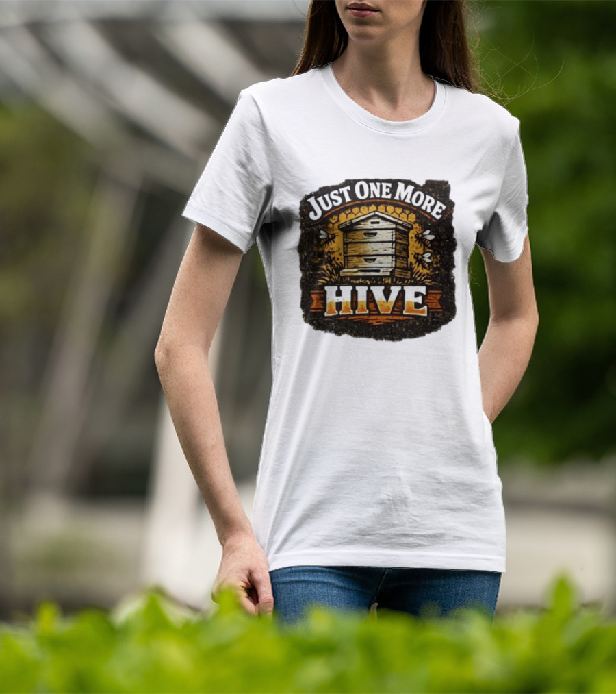 Just One More Hive Beekeeping Bees Honeycomb Apiary T-Shirt
