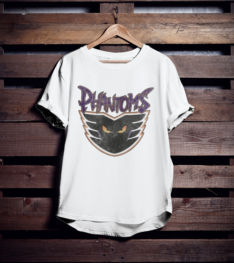 Lehigh Valley Phantoms Hockey Team Emblem With Bold Lettering And Fierce Mask T-Shirt