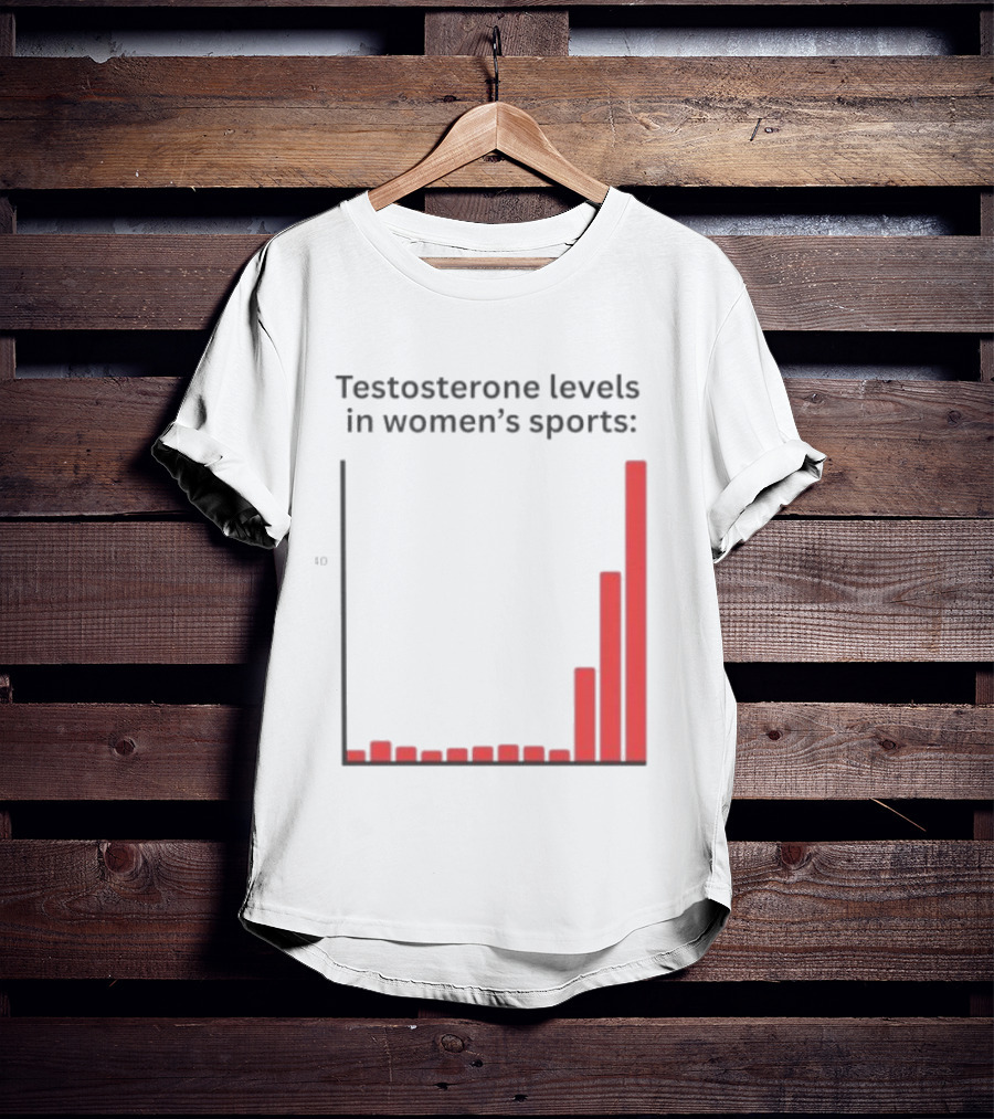 Testosterone Levels In Women's Sports Bar Graph Analysis T-Shirt