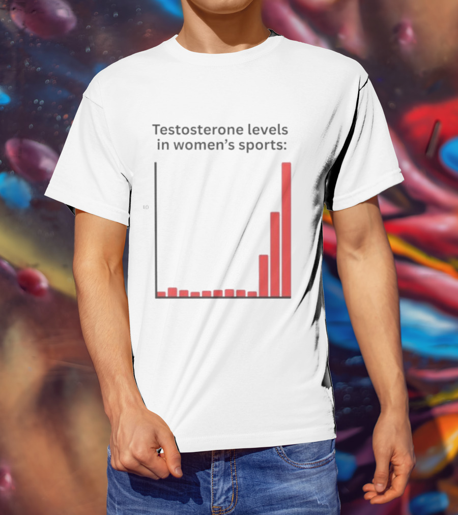 Testosterone Levels In Women's Sports Bar Graph Analysis T-Shirt