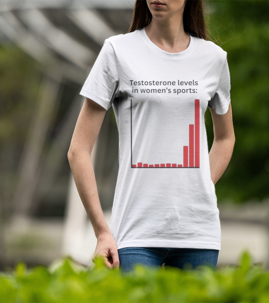 Testosterone Levels In Women's Sports Bar Graph Analysis T-Shirt