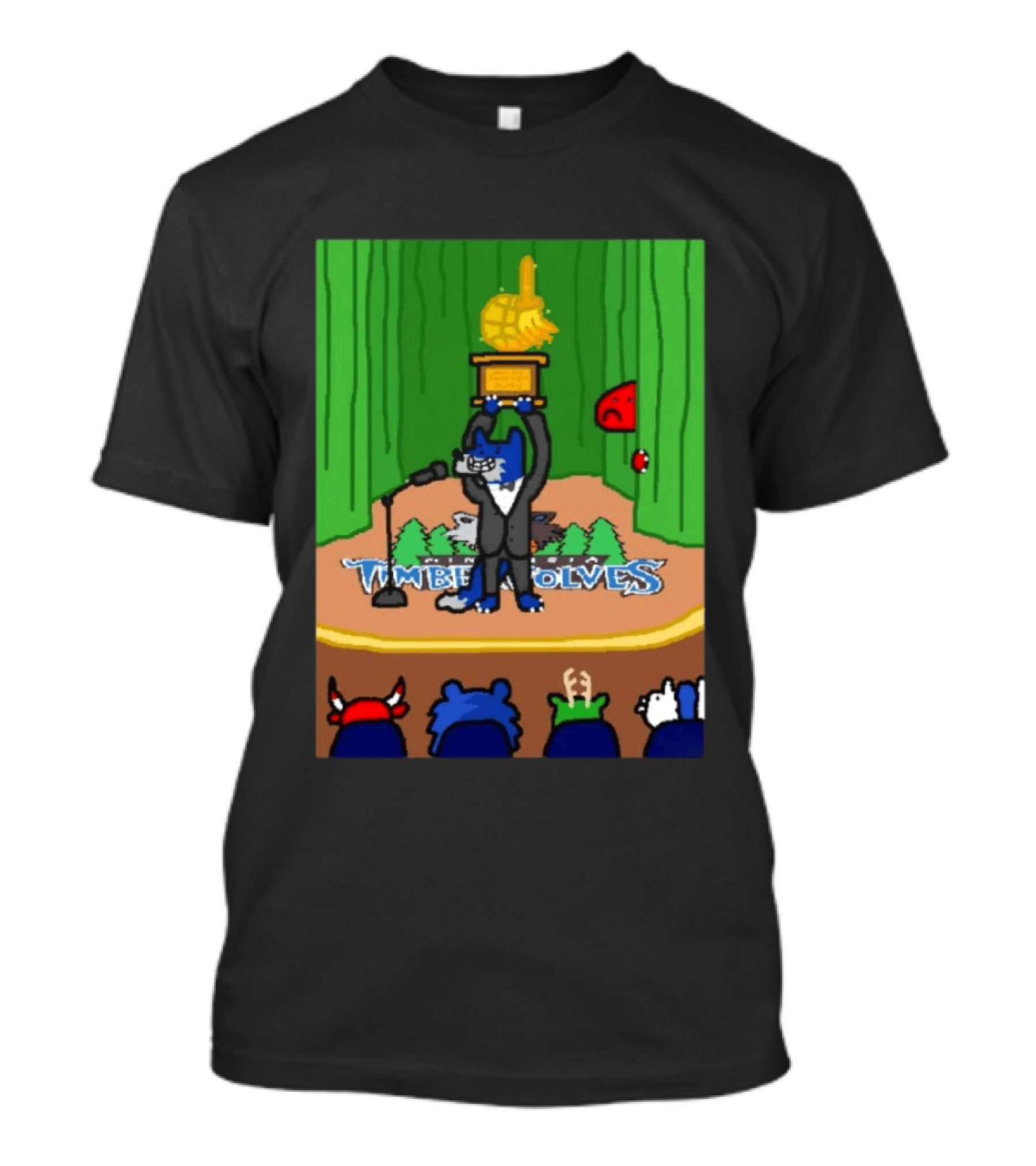 Men Successful Dub Timberwolves Champion Aurora Green Basketball Trophy T-Shirt