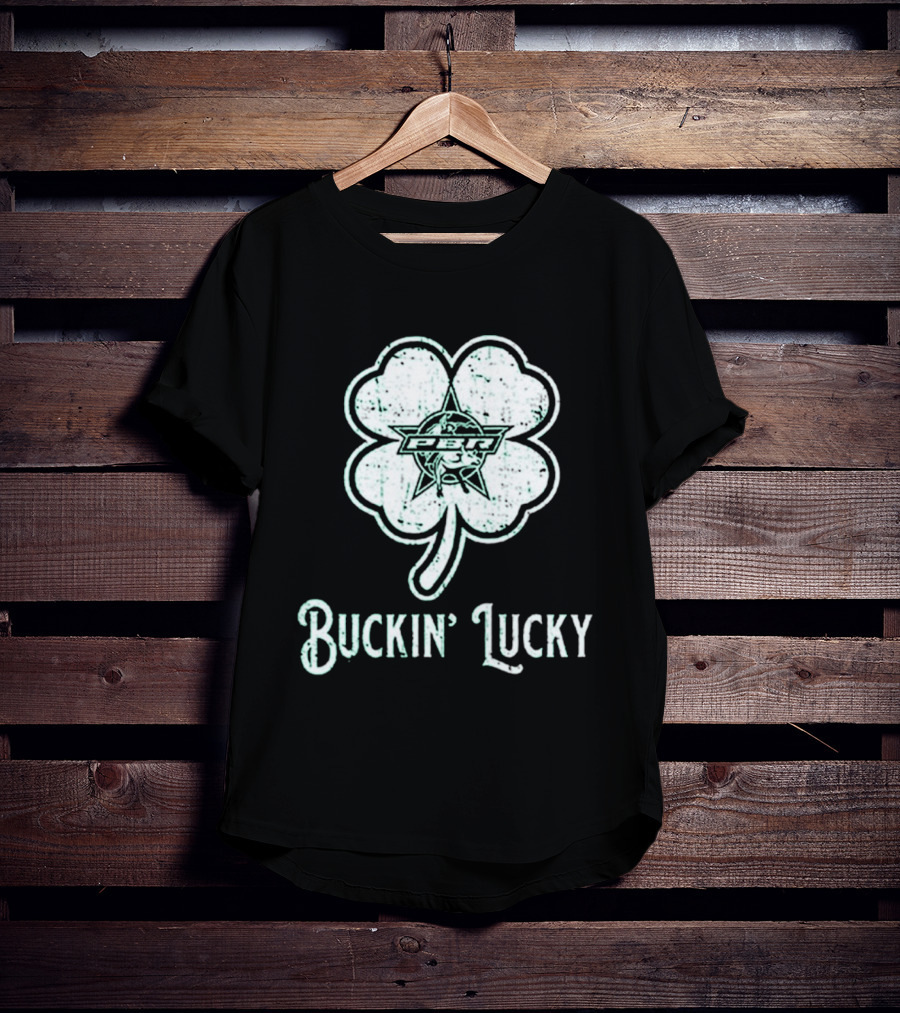 Pbr Buckin' Lucky St. Patrick's Day Clover T-Shirt