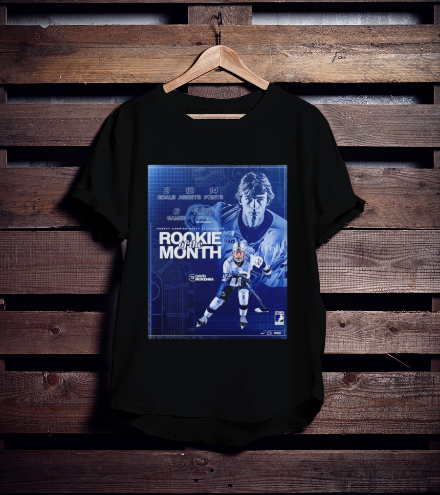 Rookie Of The Month Gavin McKenna 72 Penn State Nittany Lions Hockey Goals Assists Points T-Shirt