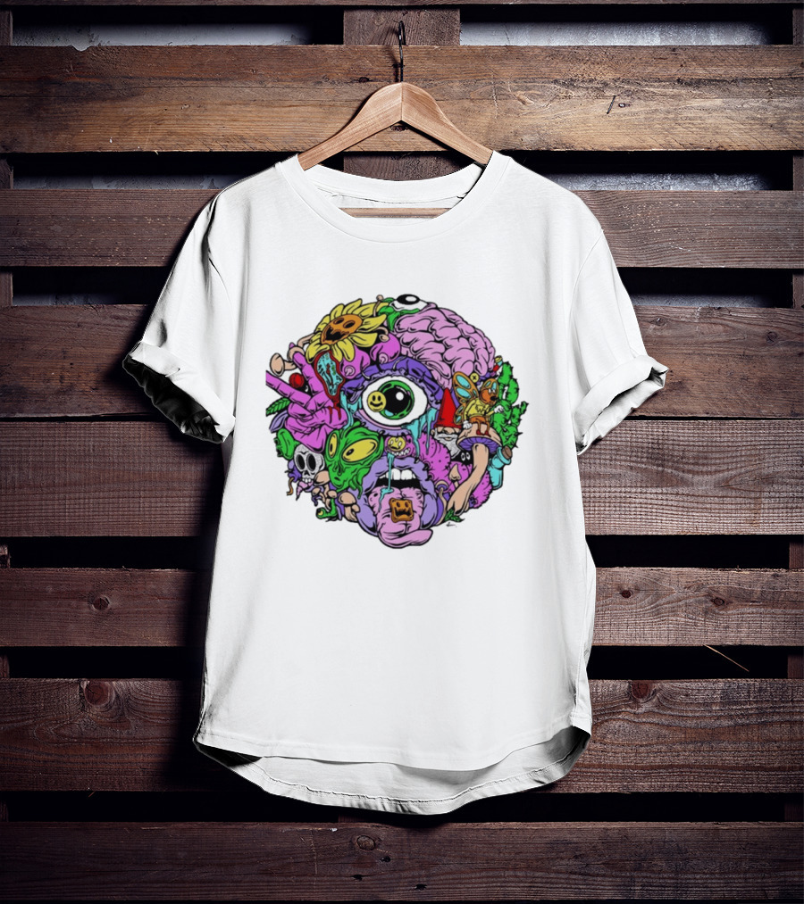 Chris Webby Psychedelic Art With Skull And Eye T-Shirt