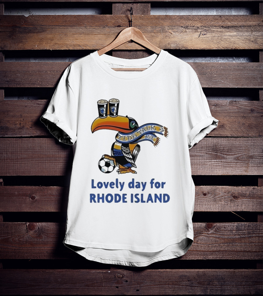 Lovely Day For Rhode Island Toucan With Soccer Ball And Beers T-Shirt