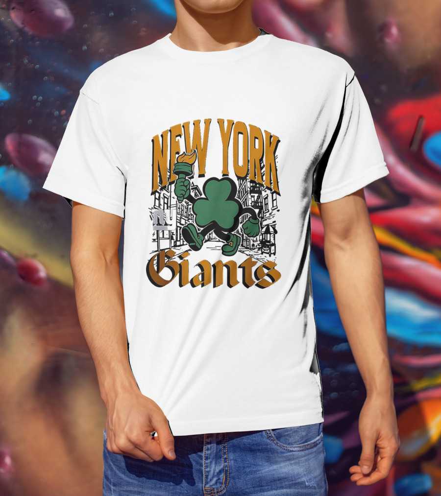 New York Giants St. Patrick's Day 2026 Shamrock Torch Running T-Shirt