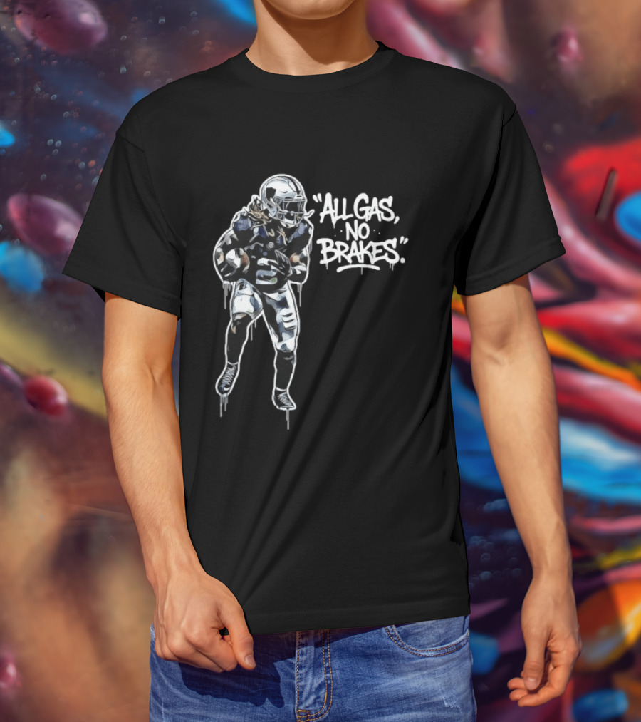 Las Vegas Raiders All Gas No Brakes Ashton Jeanty Football Player T-Shirt