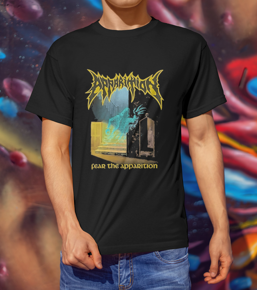 Apparition Fear The Apparition Spooky Ghostly Spirit Doorway T-Shirt