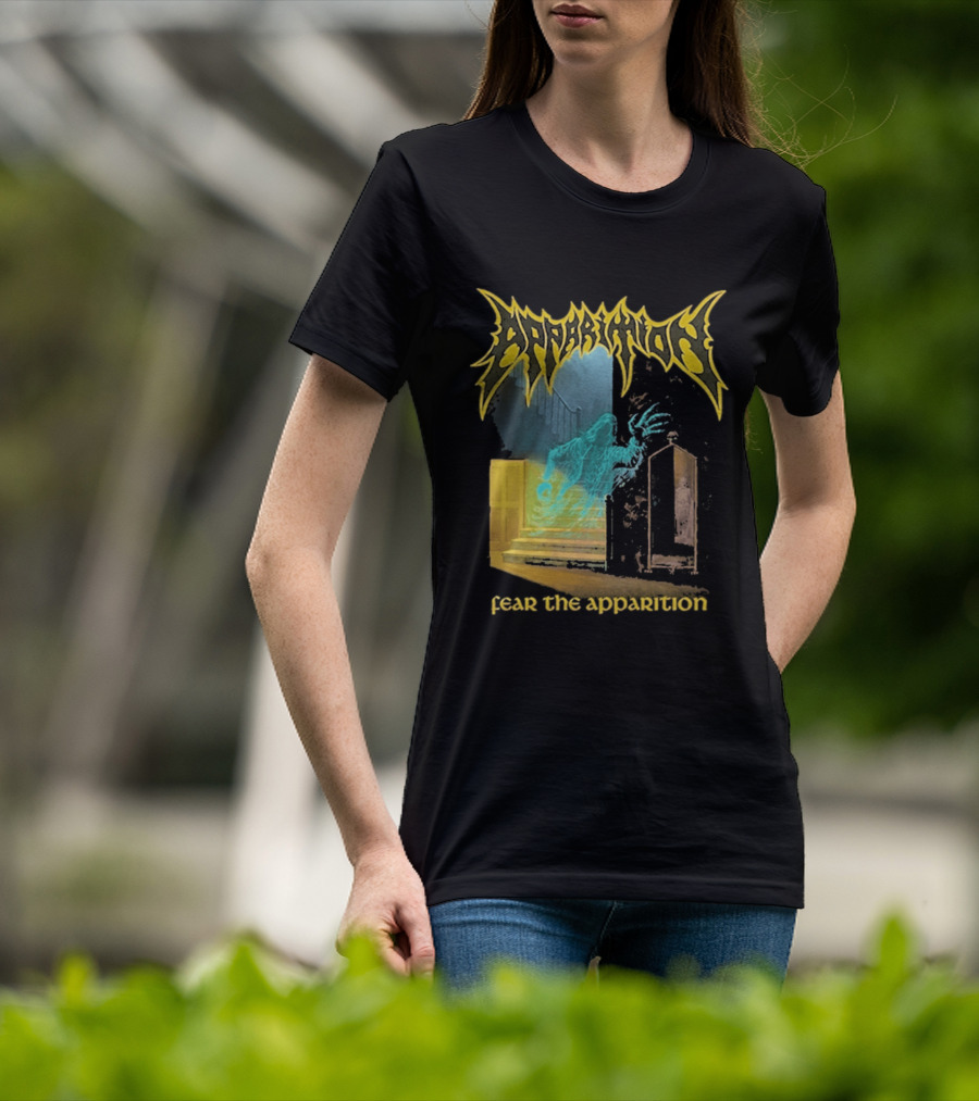 Apparition Fear The Apparition Spooky Ghostly Spirit Doorway T-Shirt