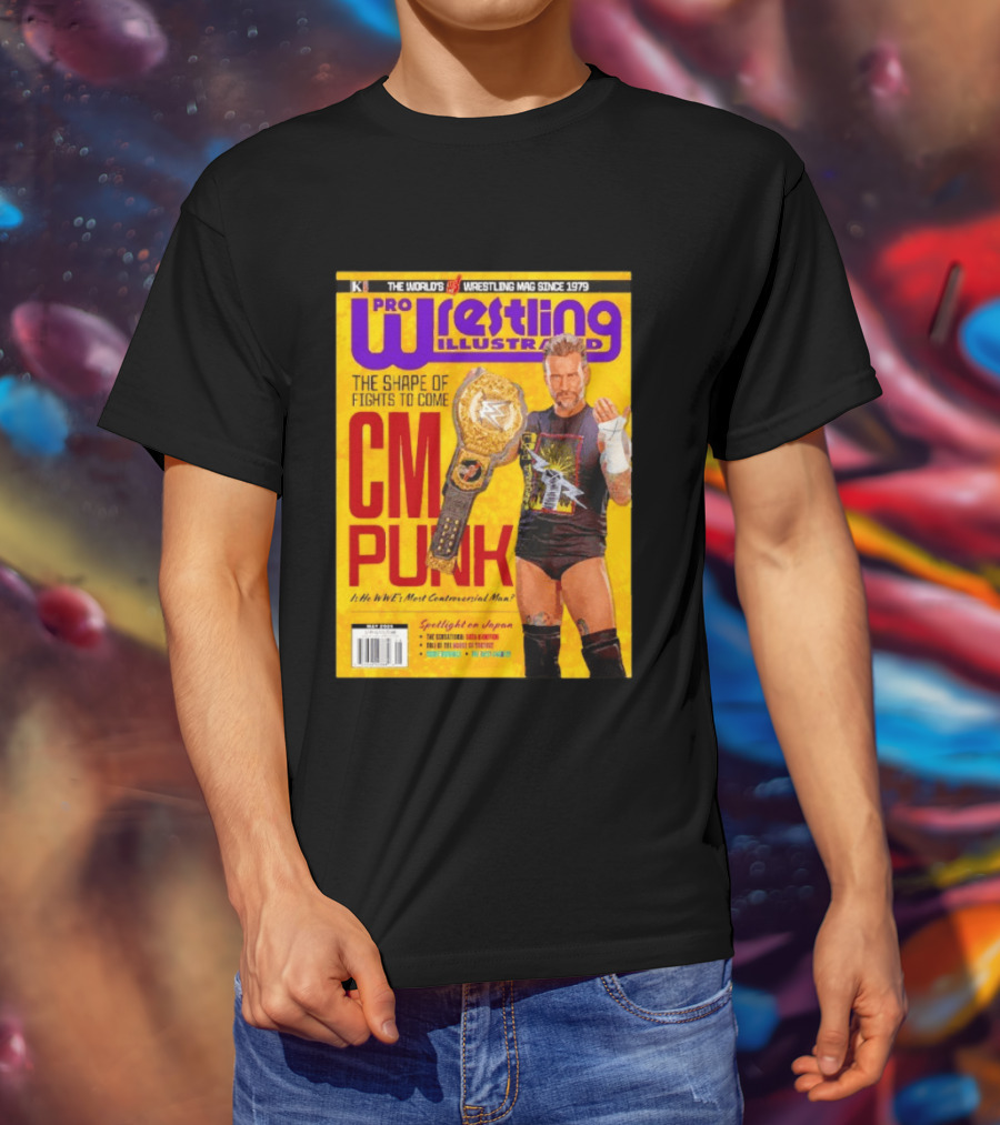 Pro Wrestling Illustrated CM Punk WWE's Most Controversial Man Spotlight On Japan T-Shirt