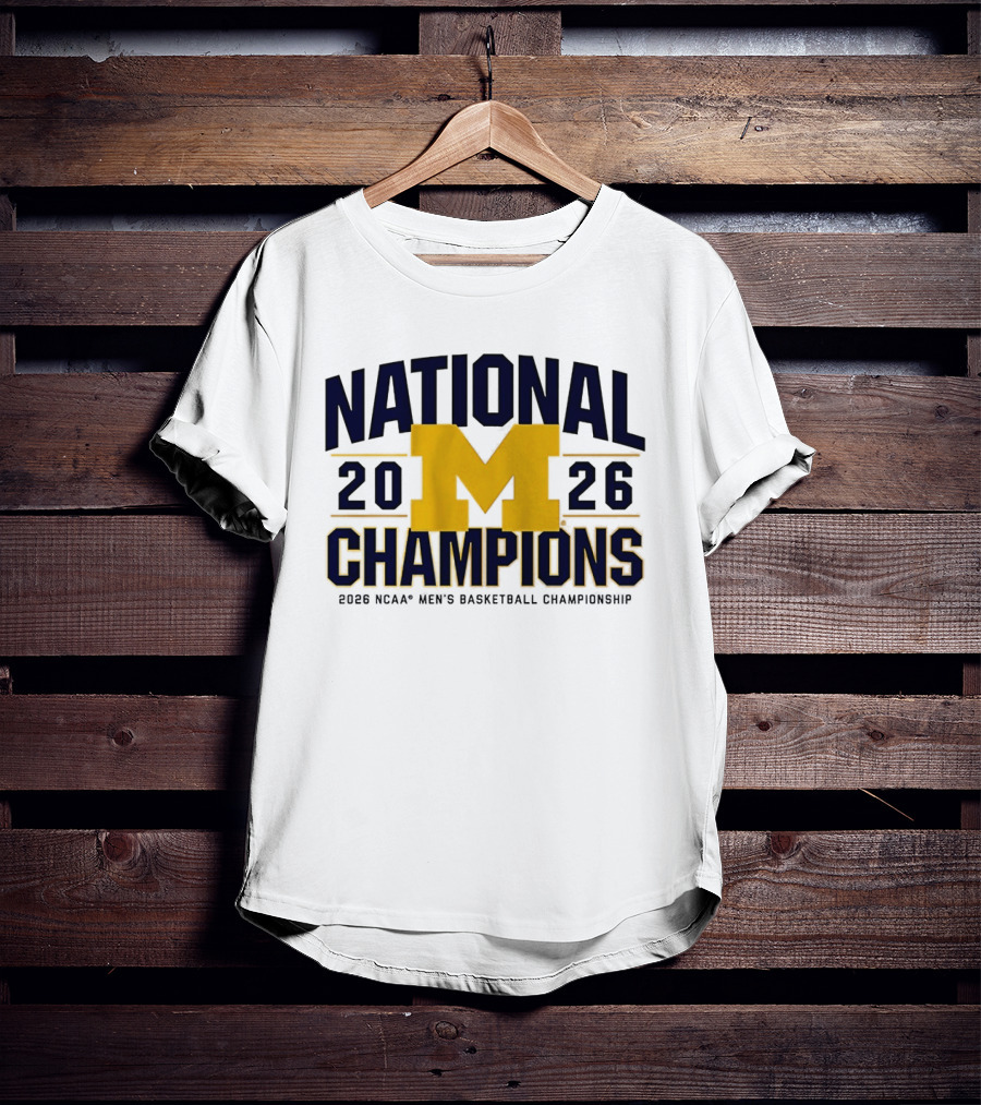 Michigan Wolverines 2026 National Champions Men's Basketball NCAA Championship T-Shirt