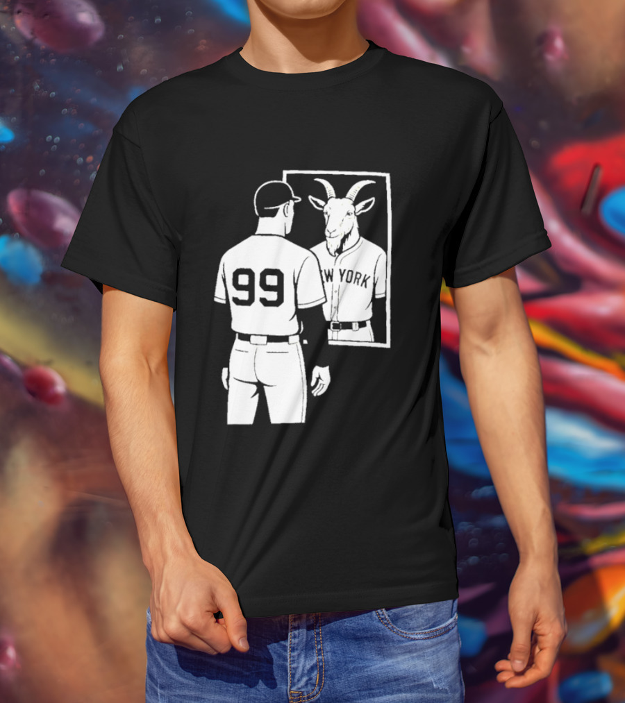 Aaron Judge GOAT Reflection New York Yankees Baseball 99 T-Shirt