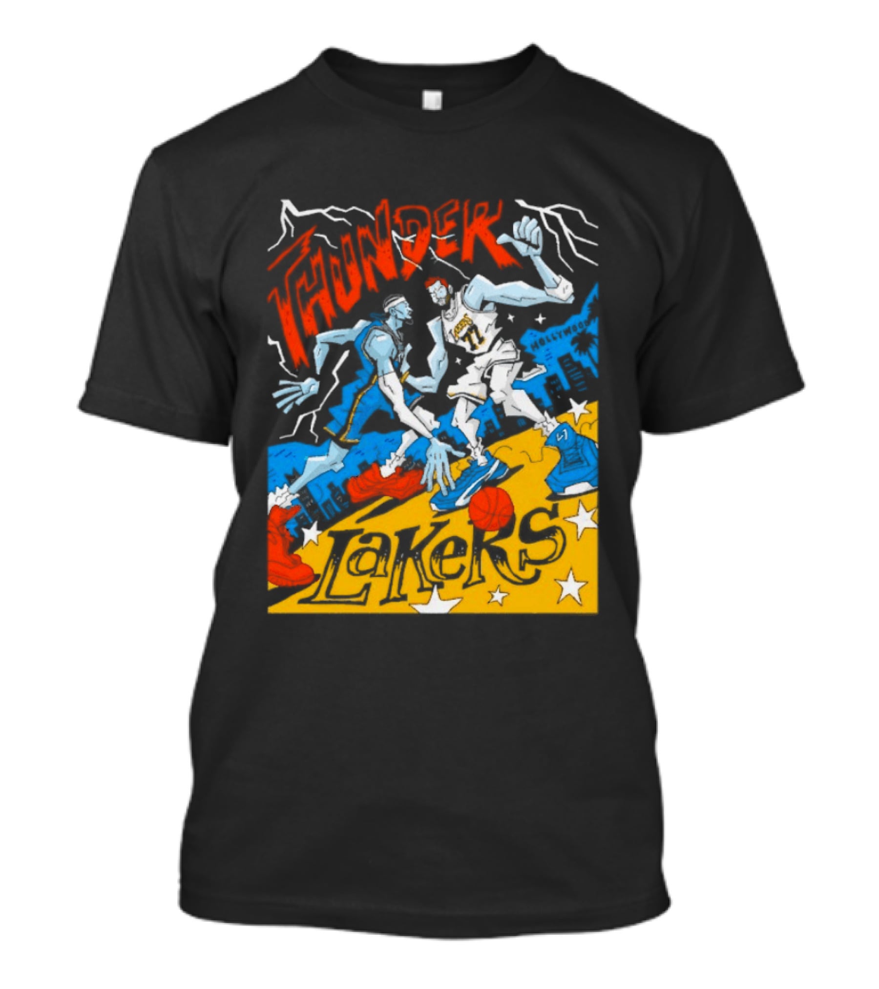 Shai Gilgeous Alexander Thunder Vs Luka Doncic Lakers MVP Cartoon Showdown T-Shirt